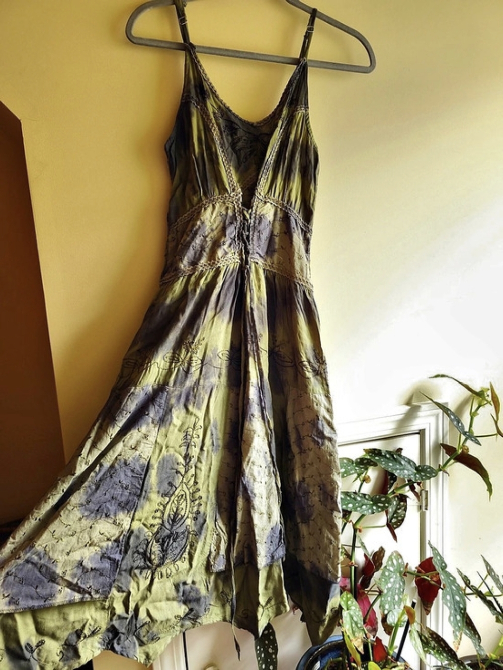 Earthbound Paisley Maxi Dress in Dark And Light Green NWT